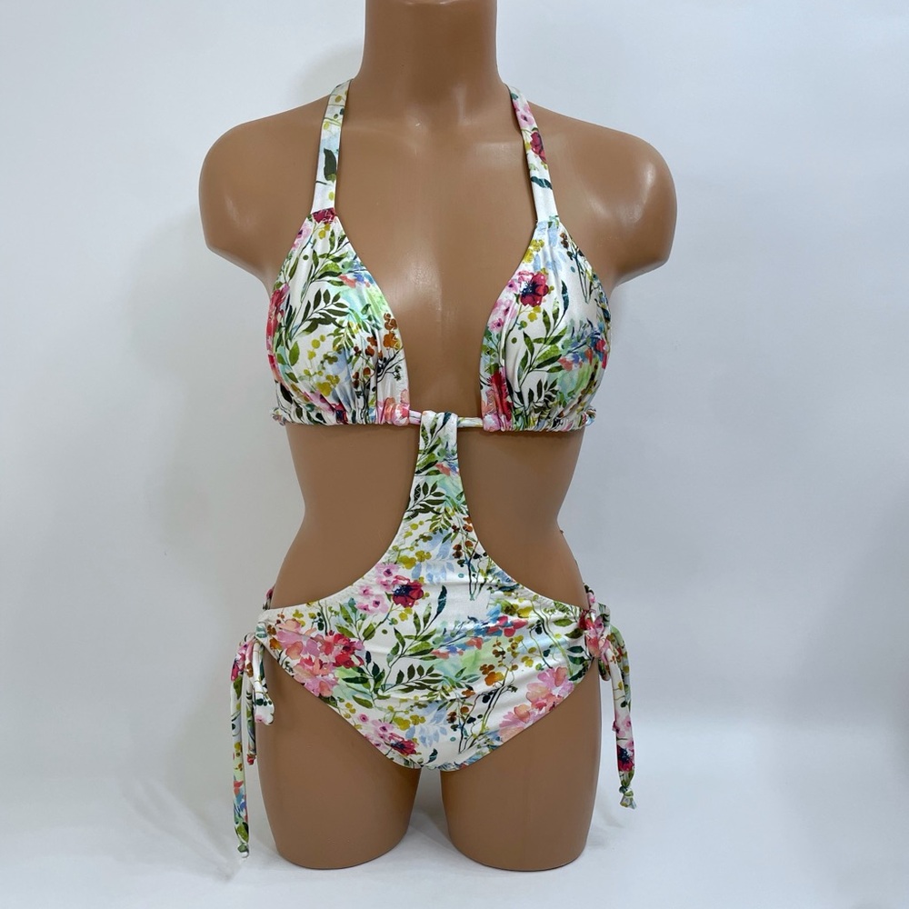 Floral Halter Women Swim One Piece